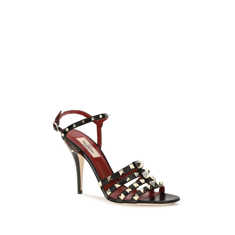 Valentino Garavani Black 'Rockstud' Sandals schwarz