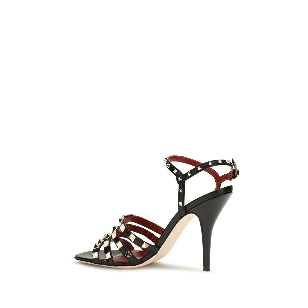 Valentino Garavani Black 'Rockstud' Sandals schwarz