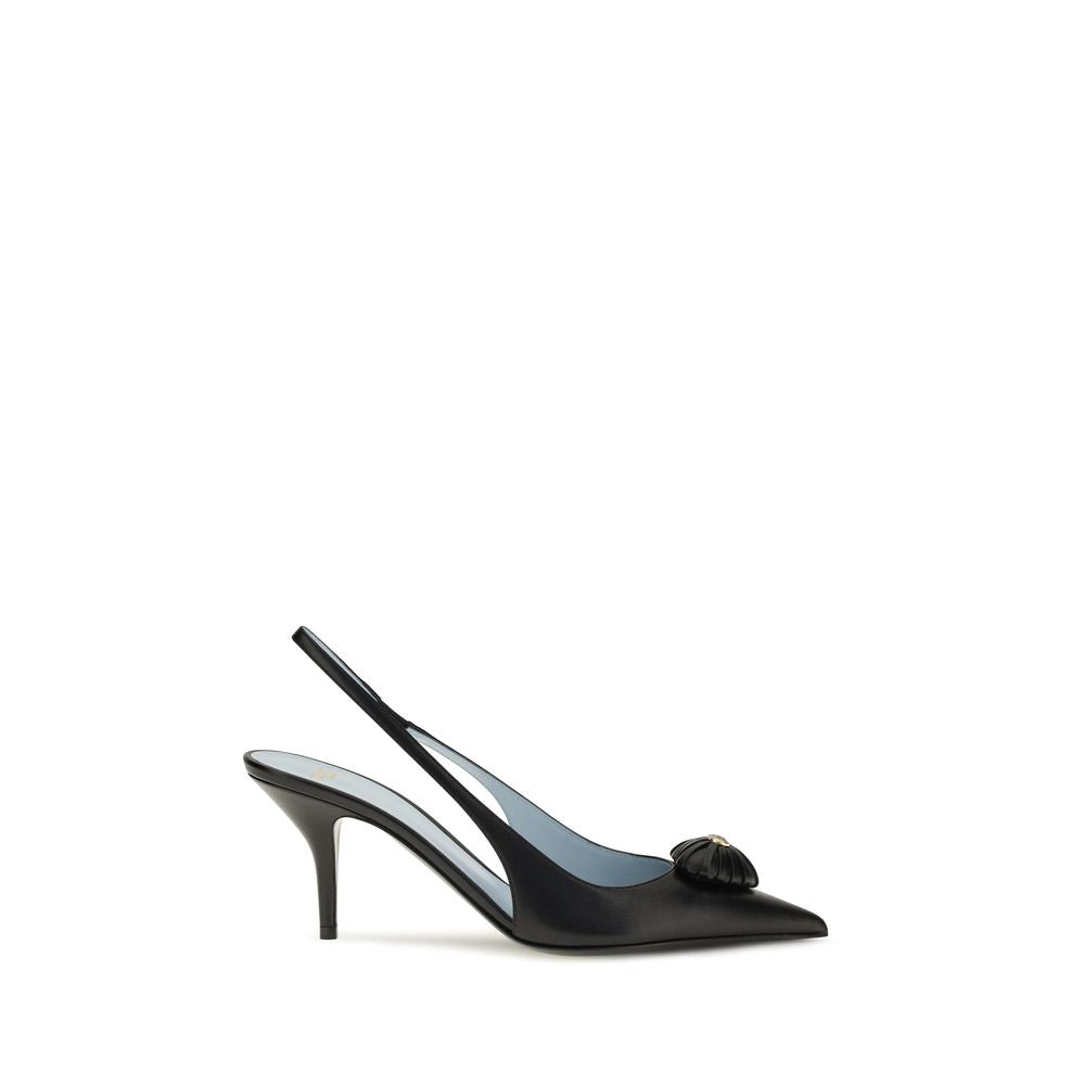 Valentino Garavani Black Coeur Royal Slingback Leather Pumps schwarz