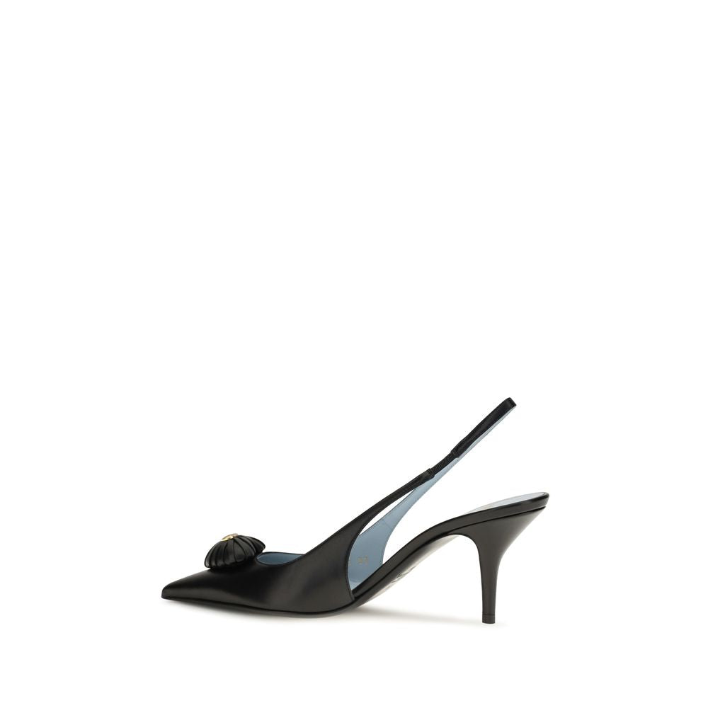 Valentino Garavani Black Coeur Royal Slingback Leather Pumps schwarz