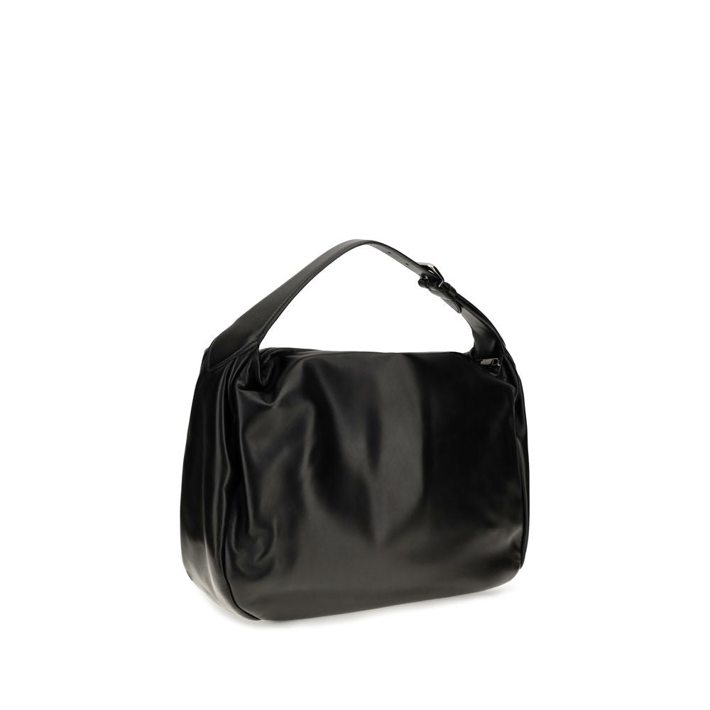 Brunello Cucinelli Black Boule Nappa Leather Shoulder Bag schwarz