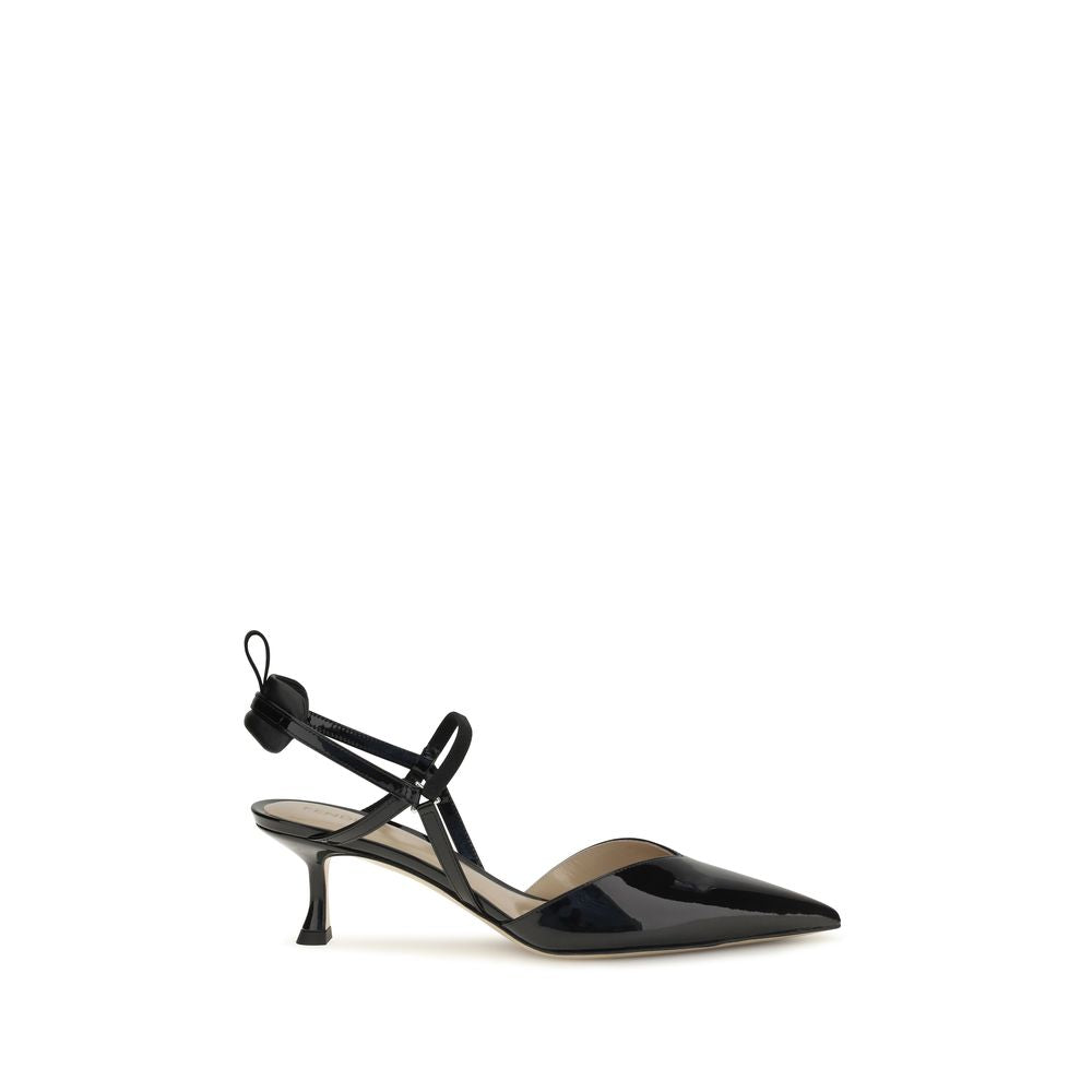 Fendi Black Patent Leather Colibrì Slingback Pumps schwarz