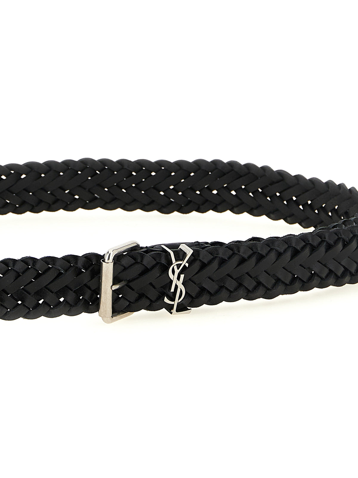 Saint Laurent Black 'Cassandre' Belt schwarz