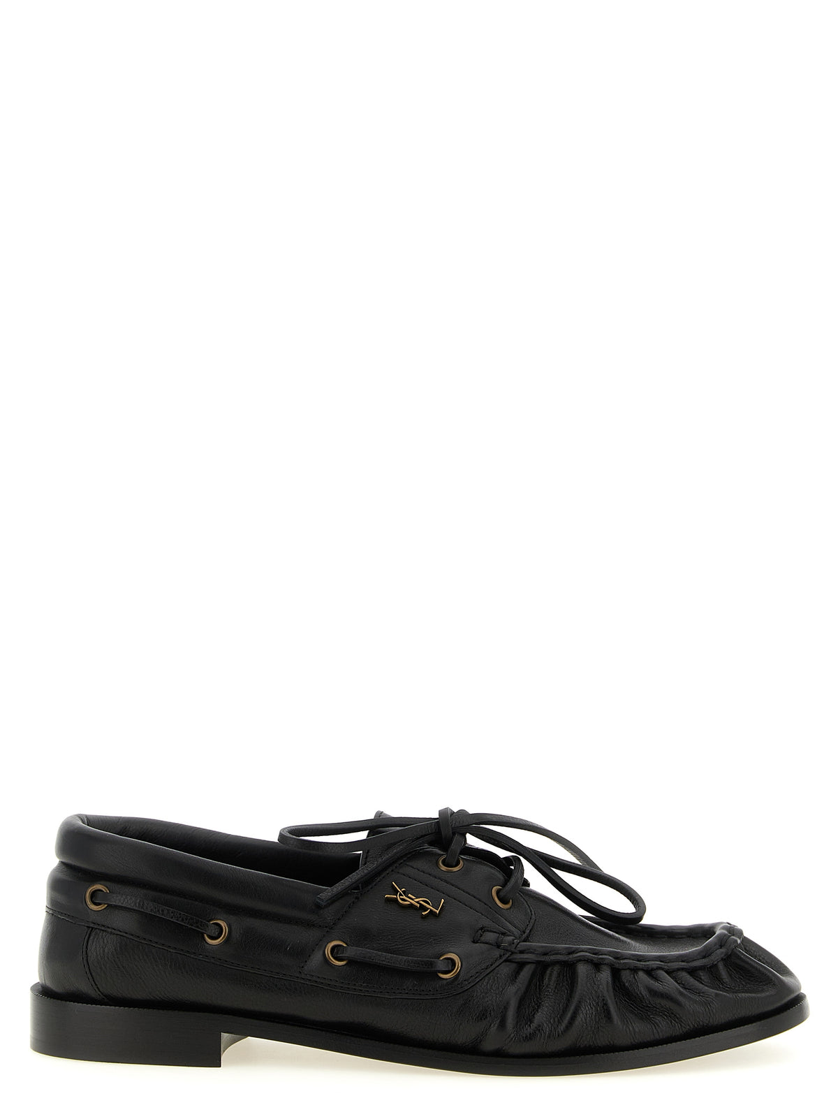Saint Laurent Black 'Le Loafer Bateau' Loafers schwarz
