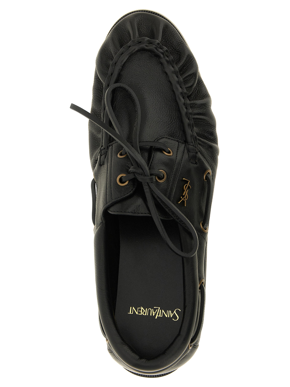 Saint Laurent Black 'Le Loafer Bateau' Loafers schwarz