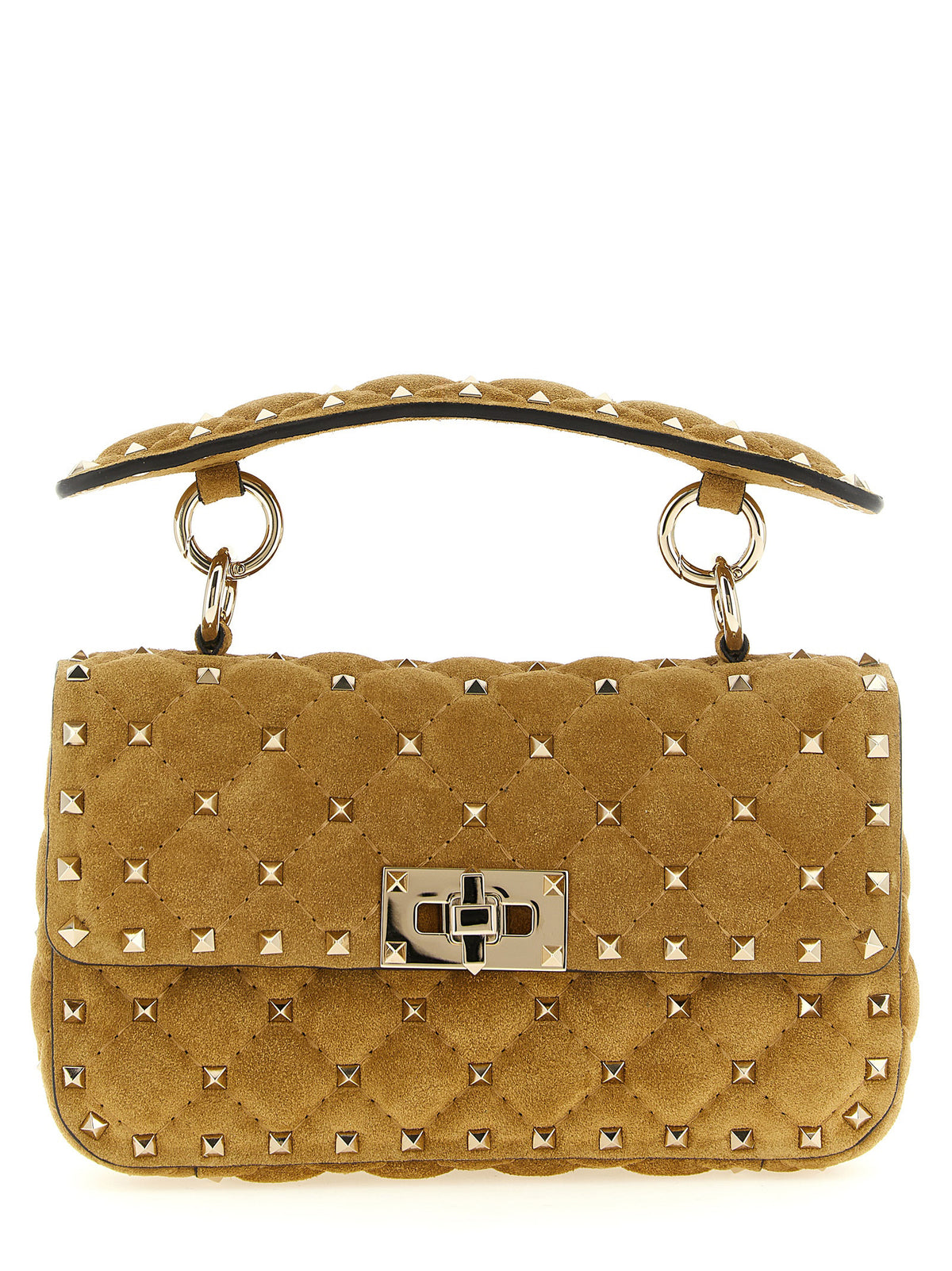Valentino Garavani Beige 'Rockstud Spike' Micro Shoulder Bag