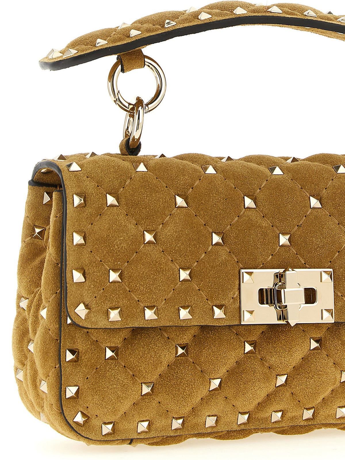 Valentino Garavani Beige 'Rockstud Spike' Micro Shoulder Bag