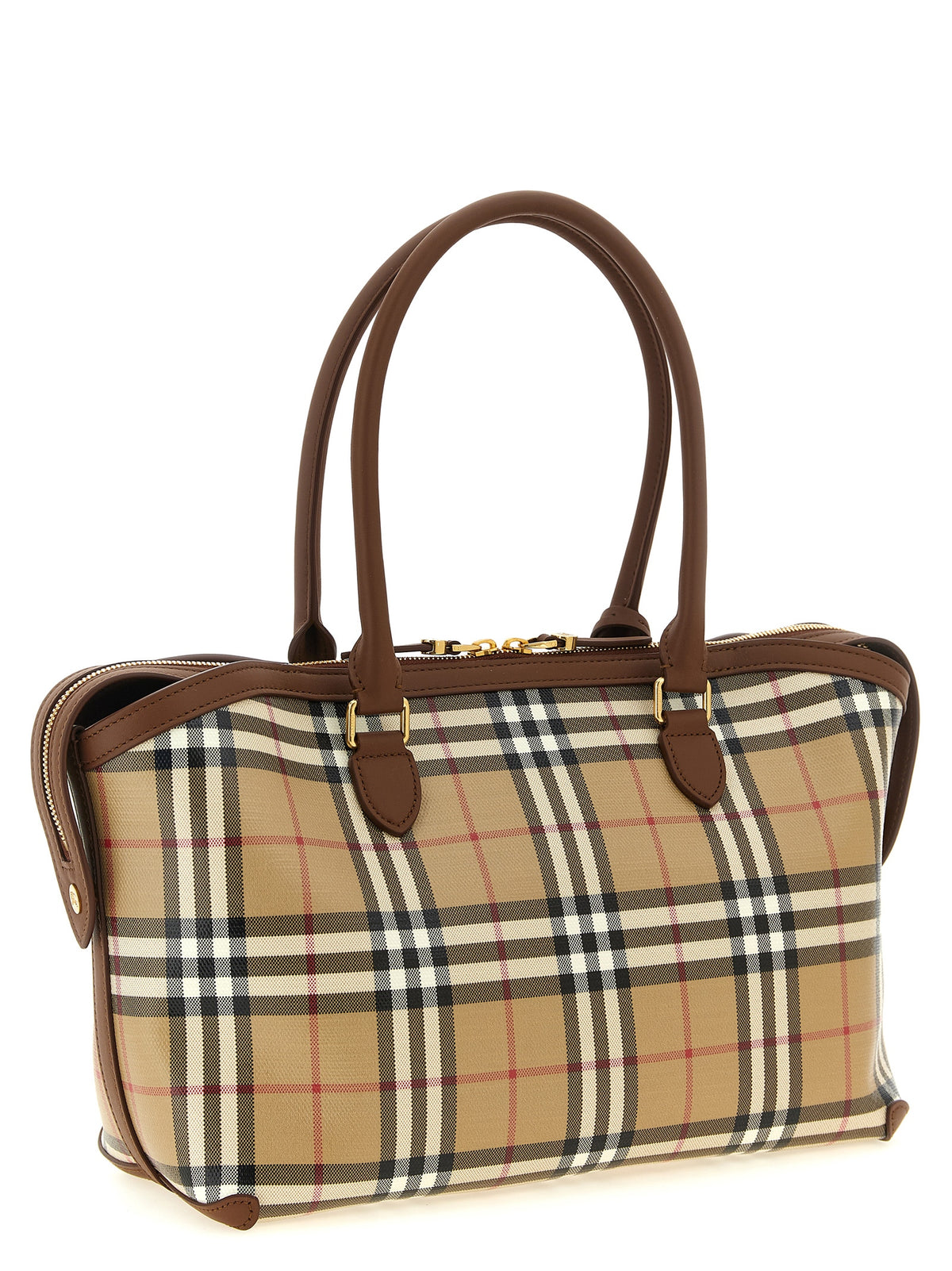 Burberry Beige 'Knight Stamp' Small Tote Bag