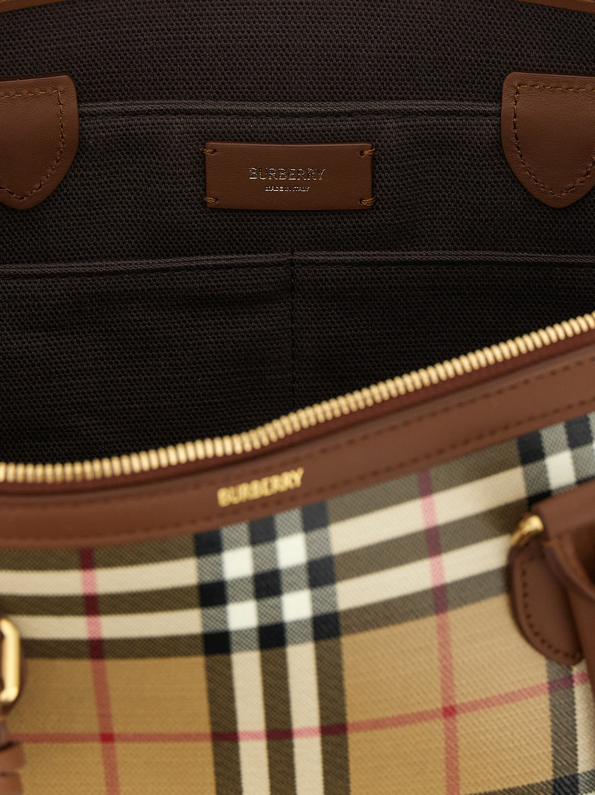 Burberry Beige 'Knight Stamp' Small Tote Bag