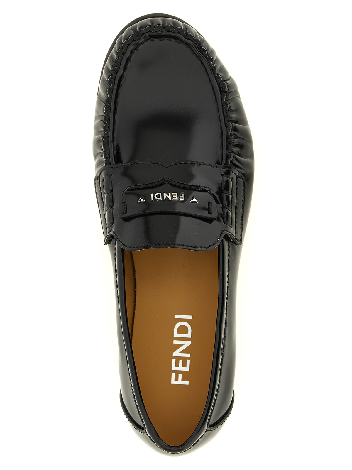 Fendi Black Scrunch' Loafers schwarz