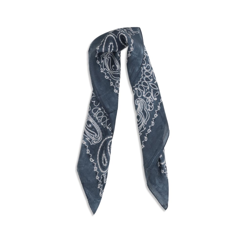 Golden Goose Blue Paisley Printed Silk Scarf