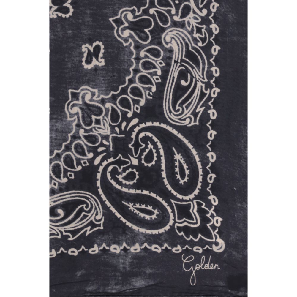Golden Goose Gray Paisley Printed Silk Scarf grau