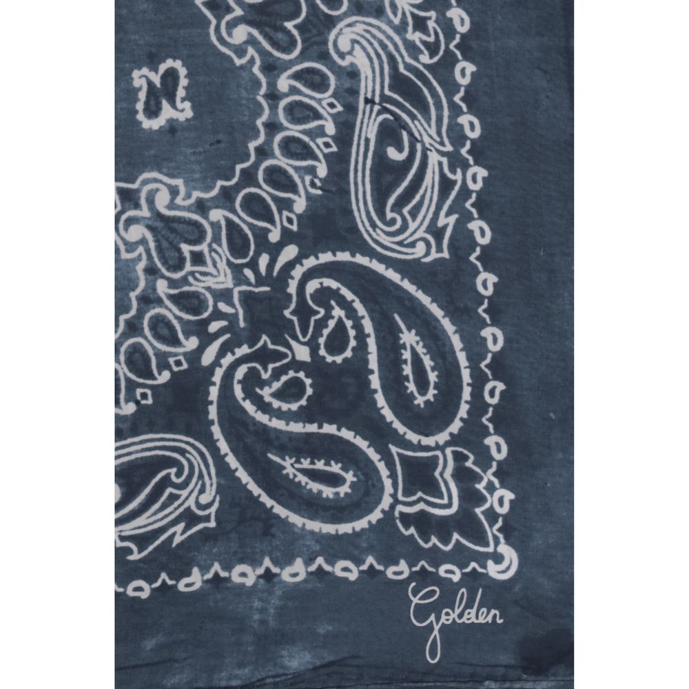 Golden Goose Blue Paisley Printed Silk Scarf