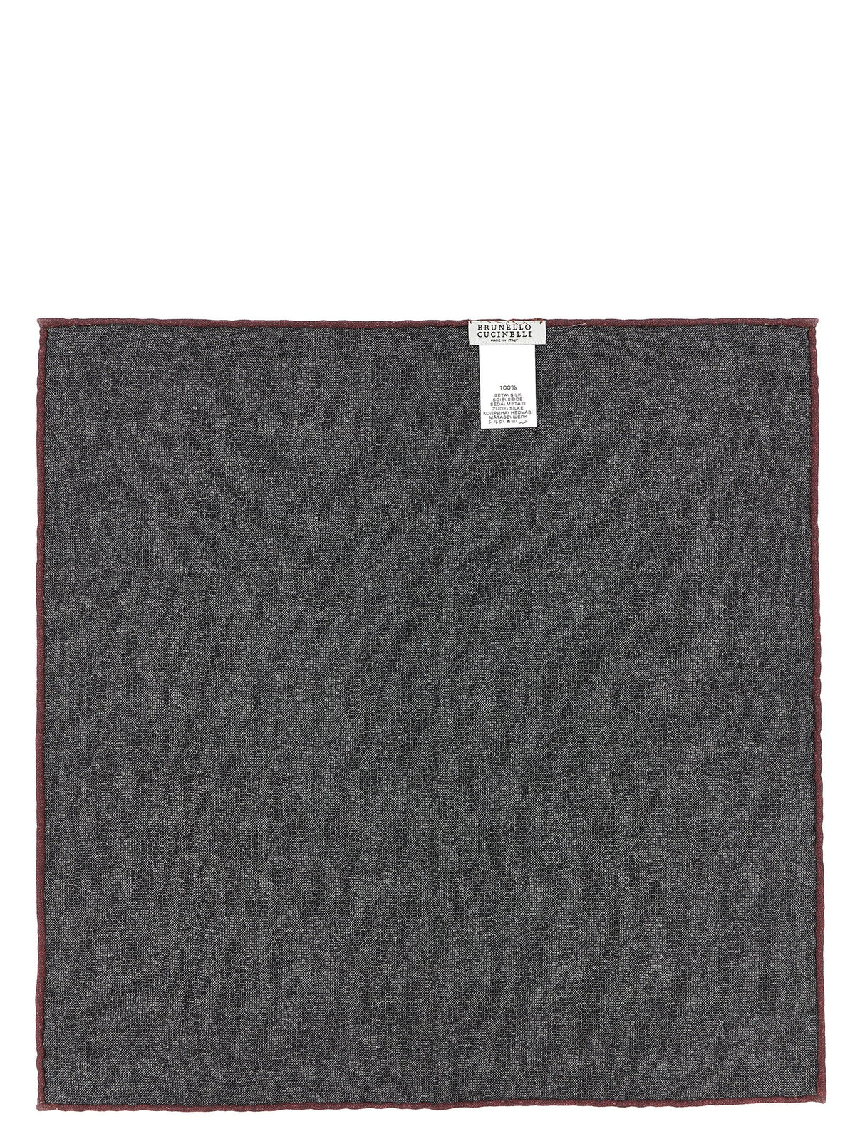 Brunello Cucinelli Gray Silk Pocket Square grau