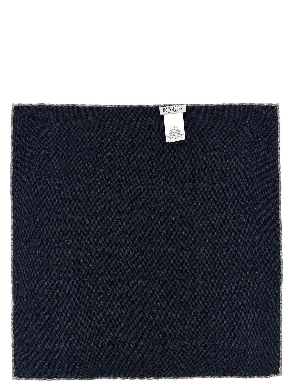 Brunello Cucinelli Blue Silk Pocket Square blau