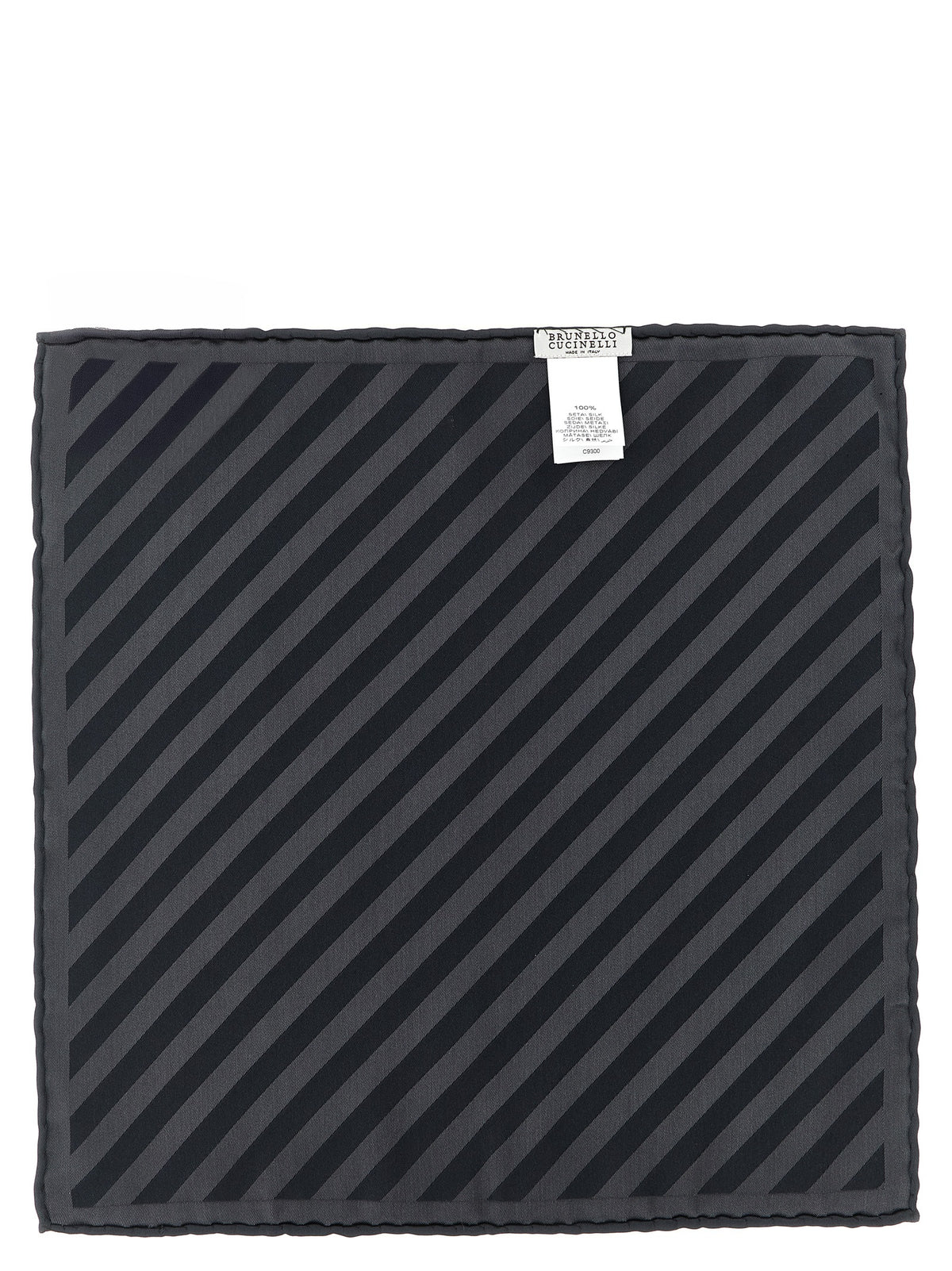 Brunello Cucinelli Gray Silk Pocket Square grau