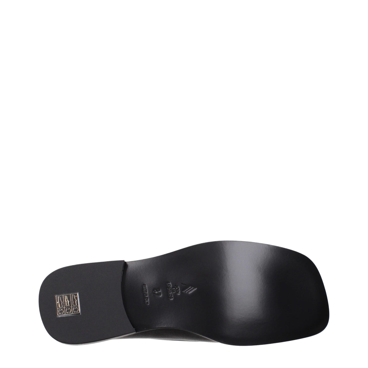 The Attico Black Leather Slip-On Loafers schwarz