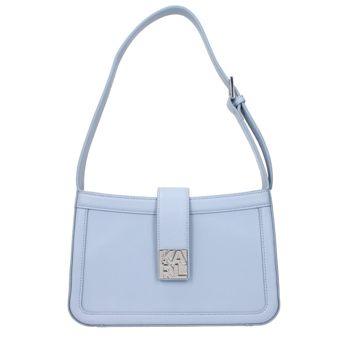 Karl Lagerfeld Light Blue Leather Shoulder Bag blau