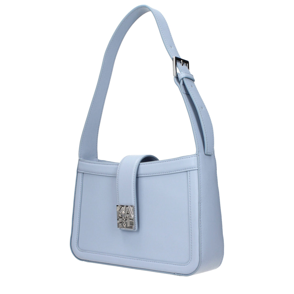 Karl Lagerfeld Light Blue Leather Shoulder Bag blau