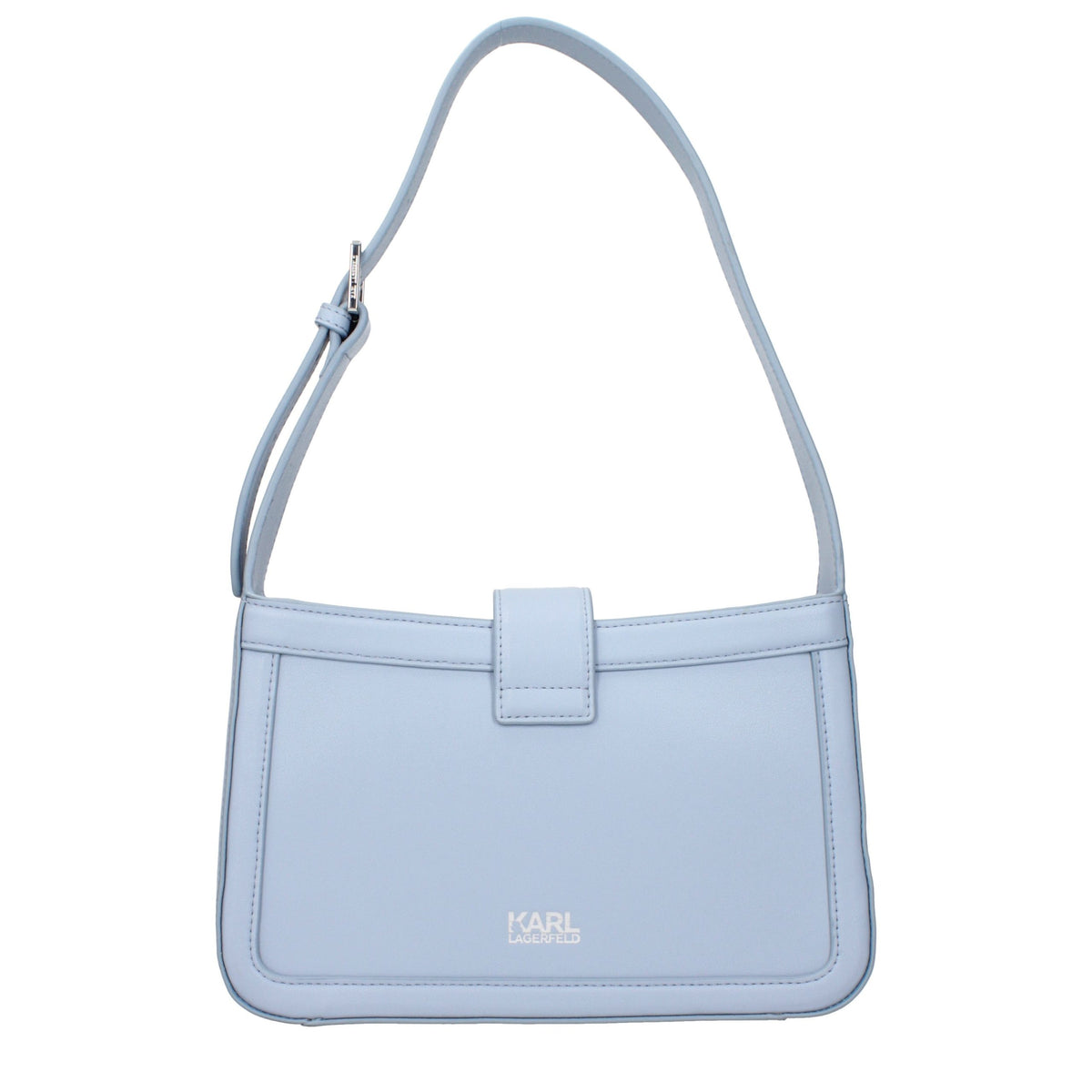 Karl Lagerfeld Light Blue Leather Shoulder Bag blau