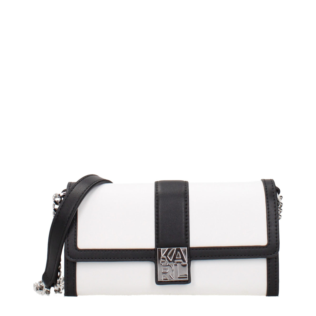 Karl Lagerfeld White Leather Clutch Bag weiss