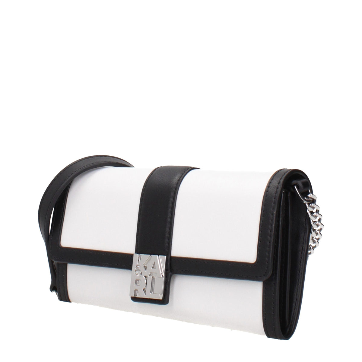 Karl Lagerfeld White Leather Clutch Bag weiss