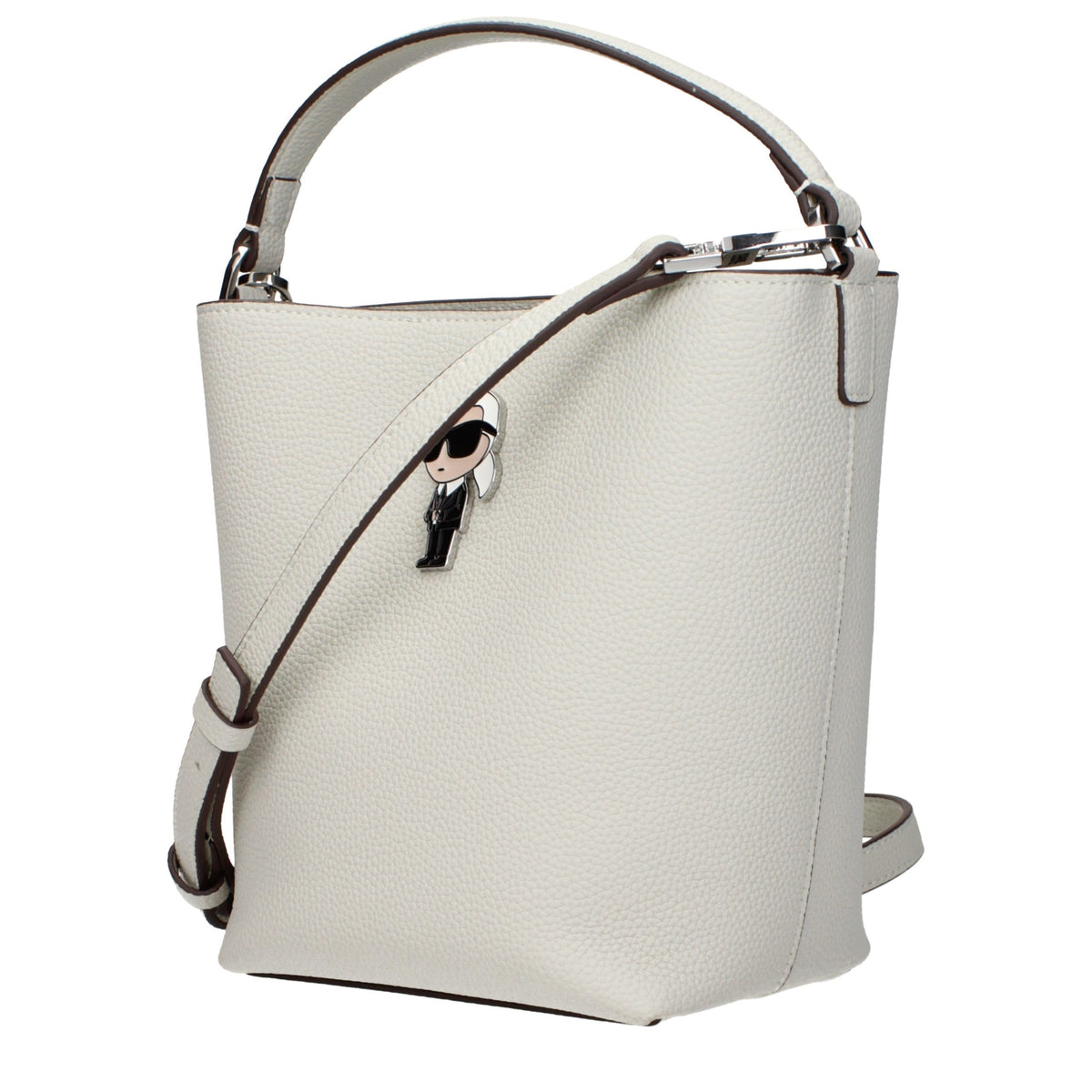 Karl Lagerfeld Gray Leather Handbag grau