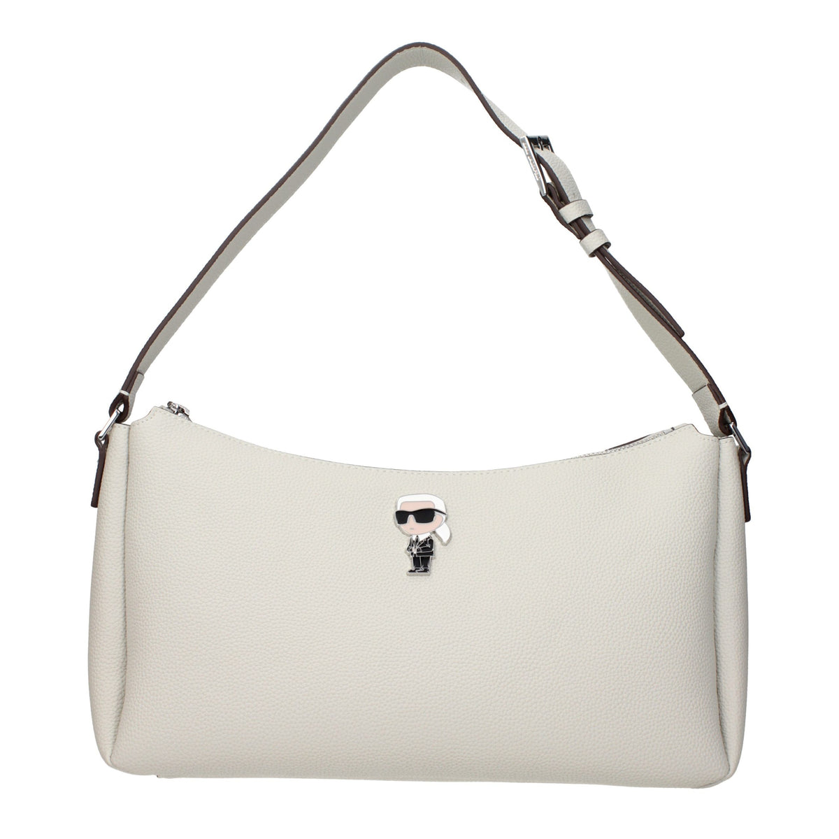 Karl Lagerfeld Gray Leather Shoulder Bag grau