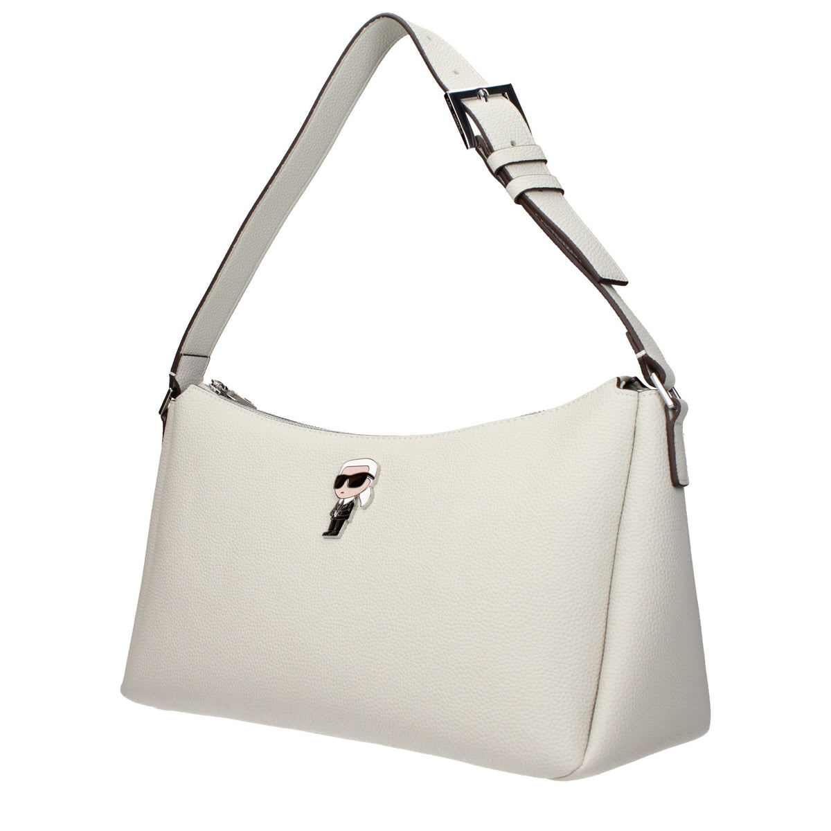 Karl Lagerfeld Gray Leather Shoulder Bag grau