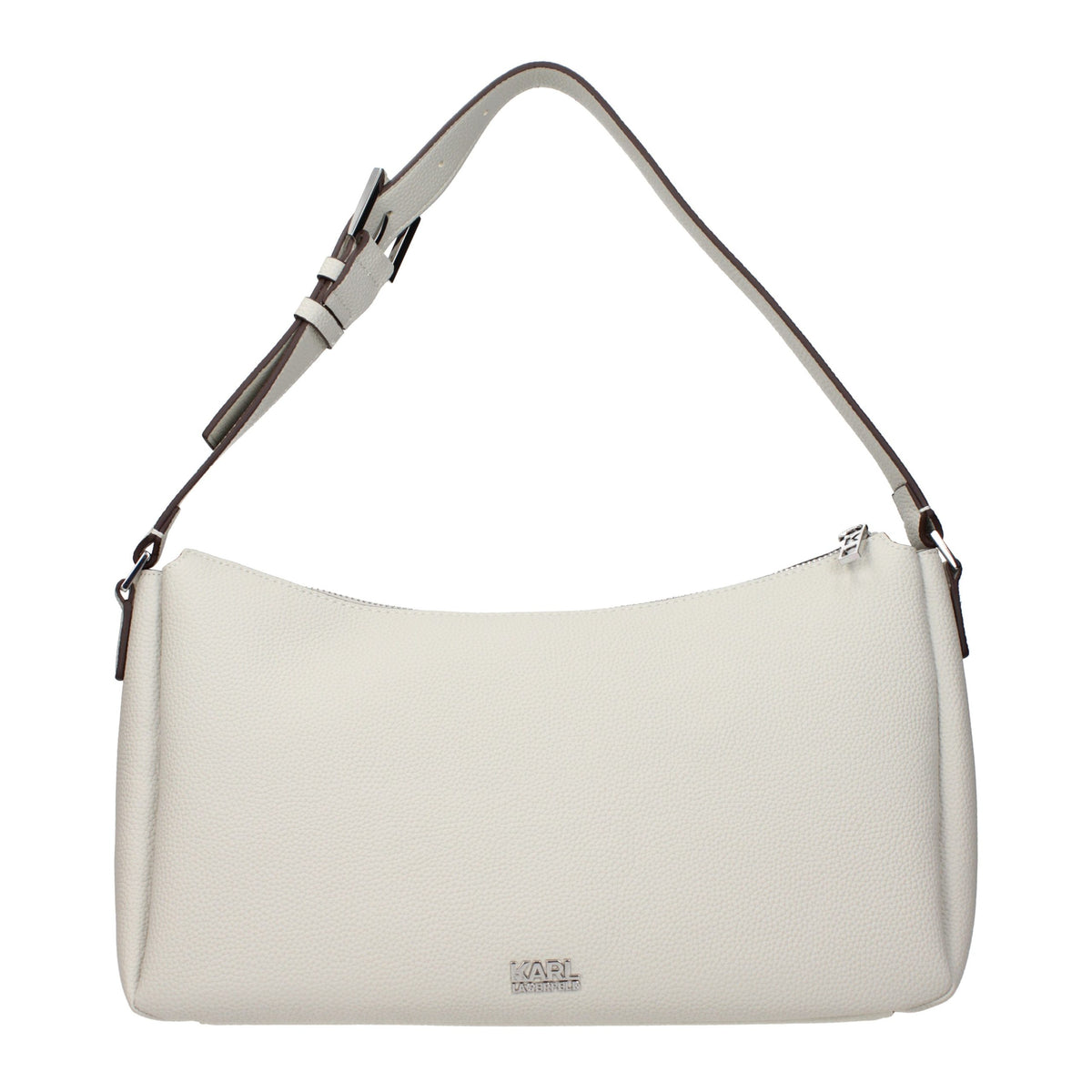 Karl Lagerfeld Gray Leather Shoulder Bag grau