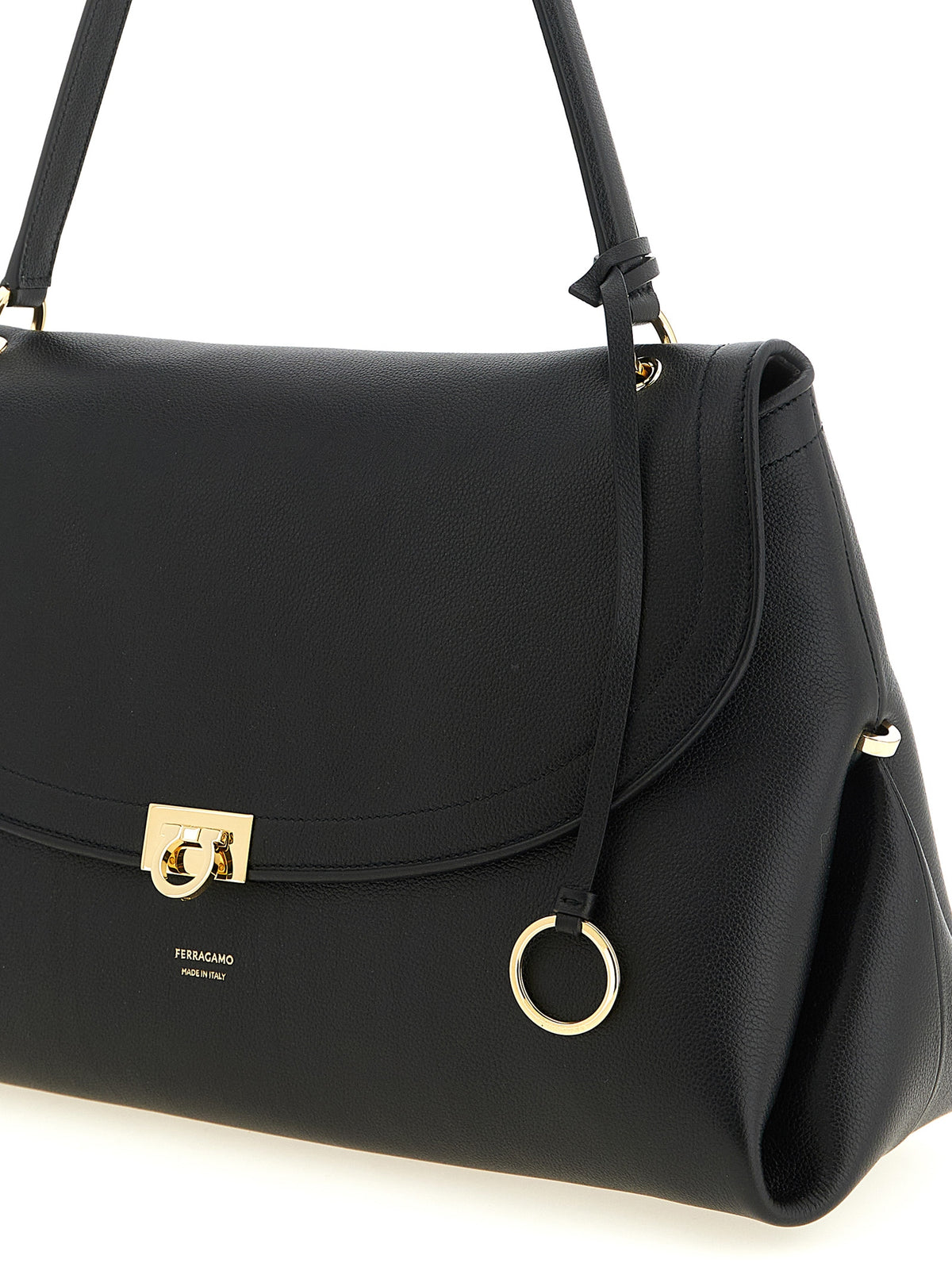 Ferragamo Black 'Gancini' Shoulder Bag schwarz