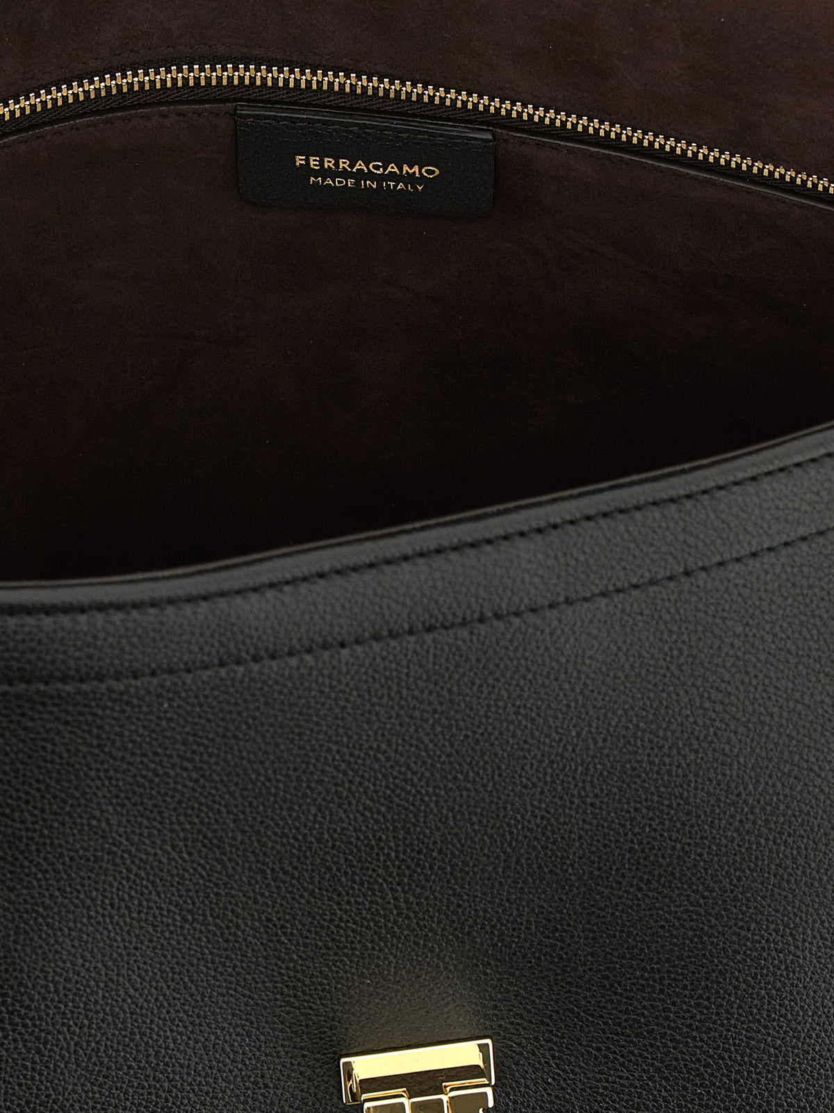Ferragamo Black 'Gancini' Shoulder Bag schwarz