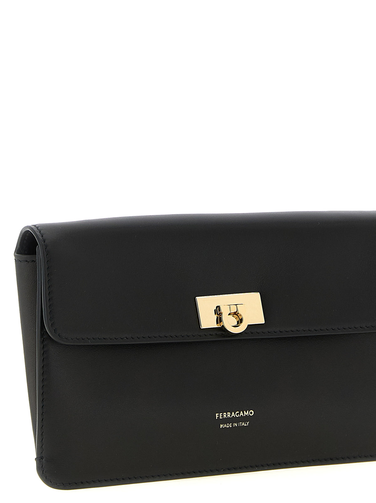Ferragamo Black 'Harley' Clutch schwarz
