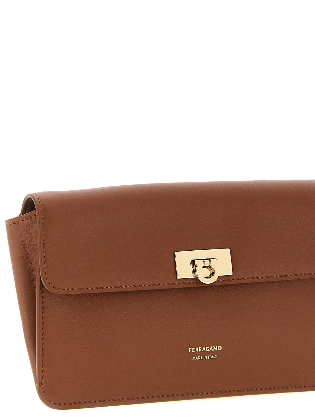 Ferragamo Brown 'Harley' Clutch braun