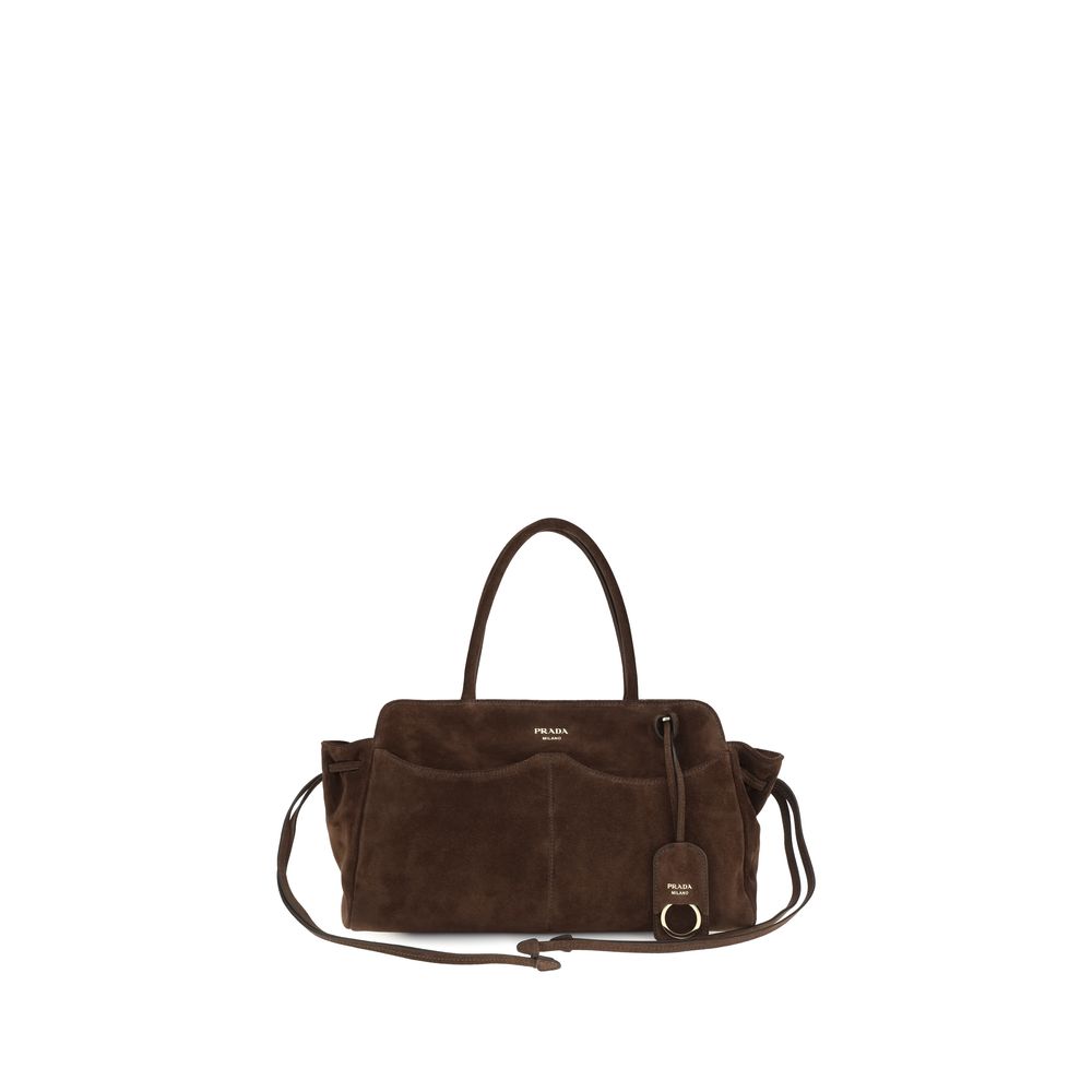 Prada Brown Suede Leather Shoulder Bag braun