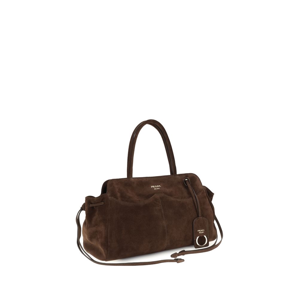 Prada Brown Suede Leather Shoulder Bag braun