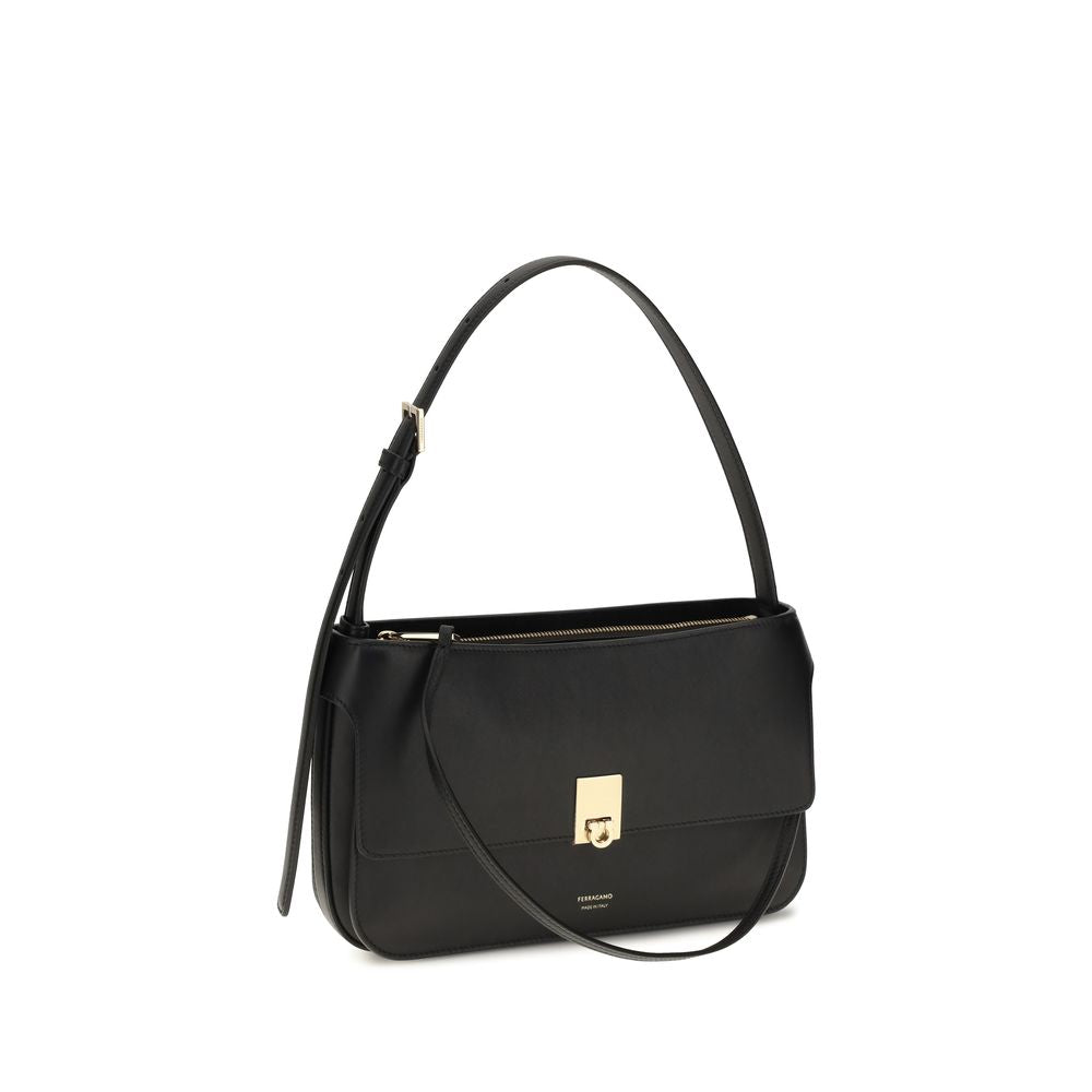 Ferragamo Black Mini Cara Shoulder Bag schwarz