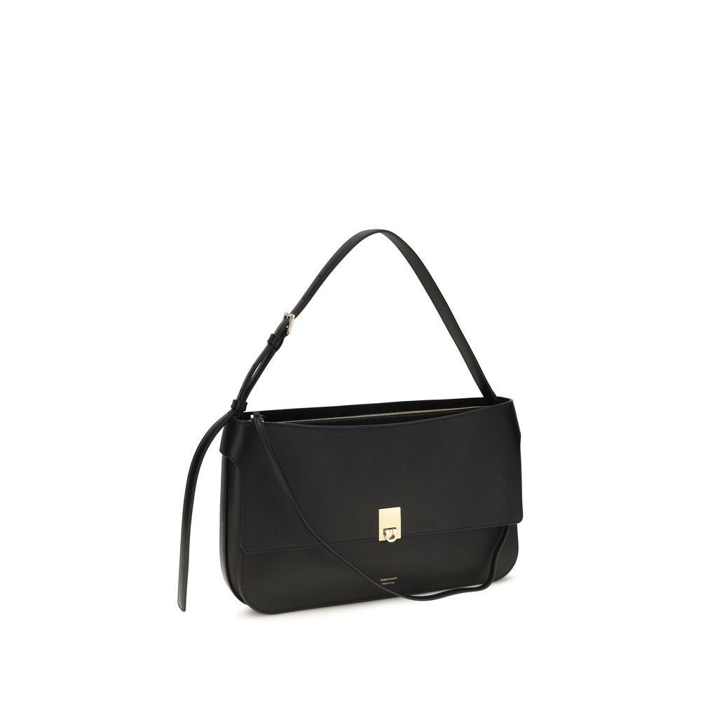 Ferragamo Black Small Cara Shoulder Bag schwarz