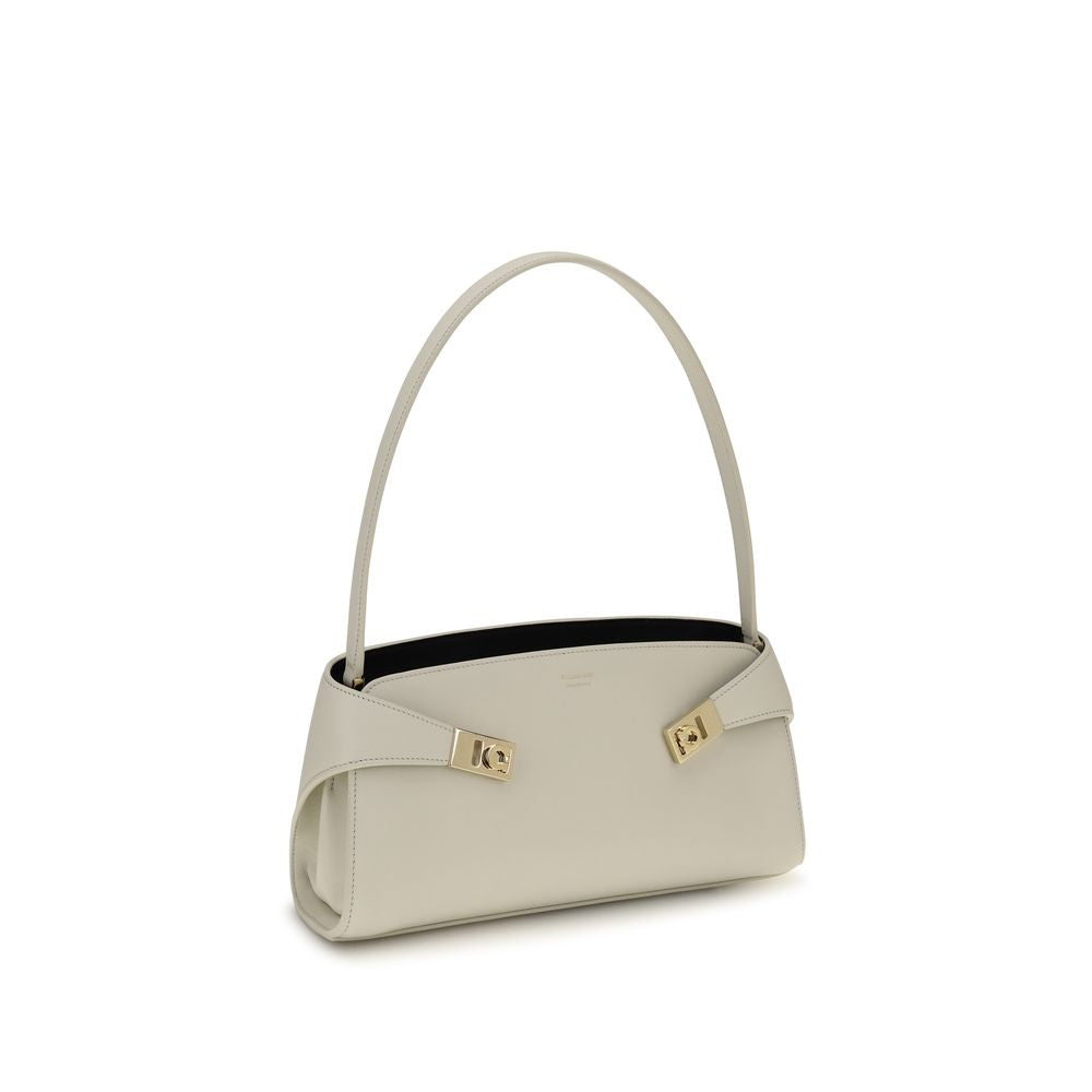 Ferragamo Beige Hug East-West Shoulder Bag