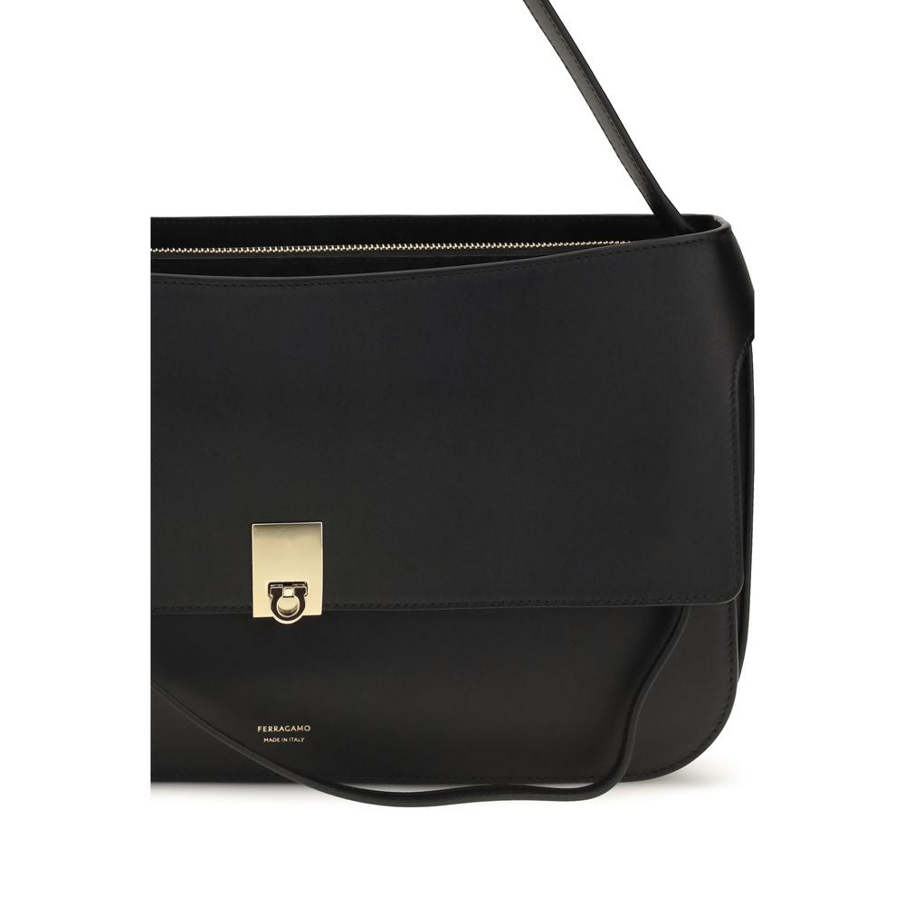 Ferragamo Black Small Cara Shoulder Bag schwarz