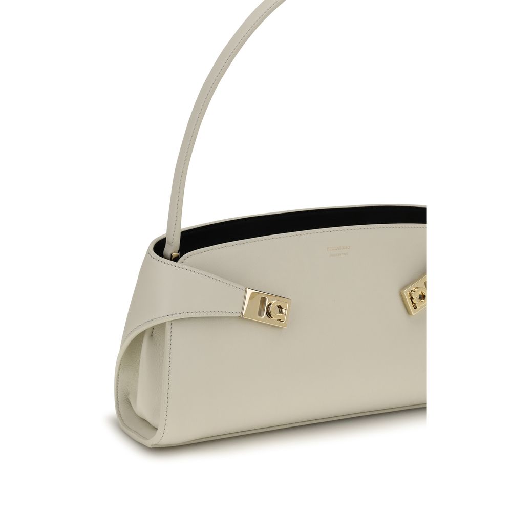 Ferragamo Beige Hug East-West Shoulder Bag