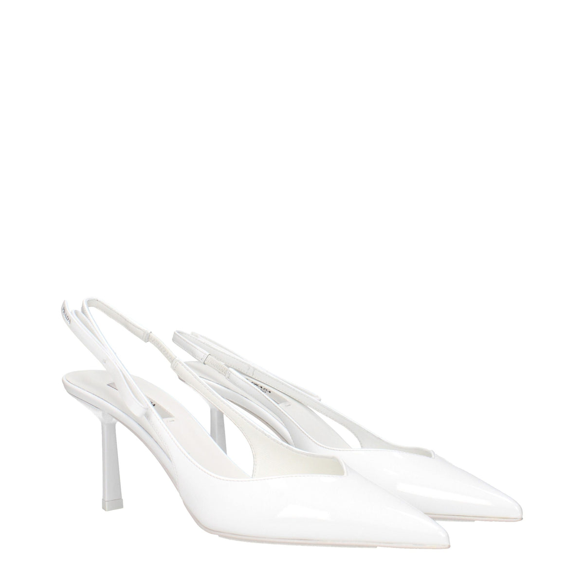 Prada White Leather High Heel Pumps weiss