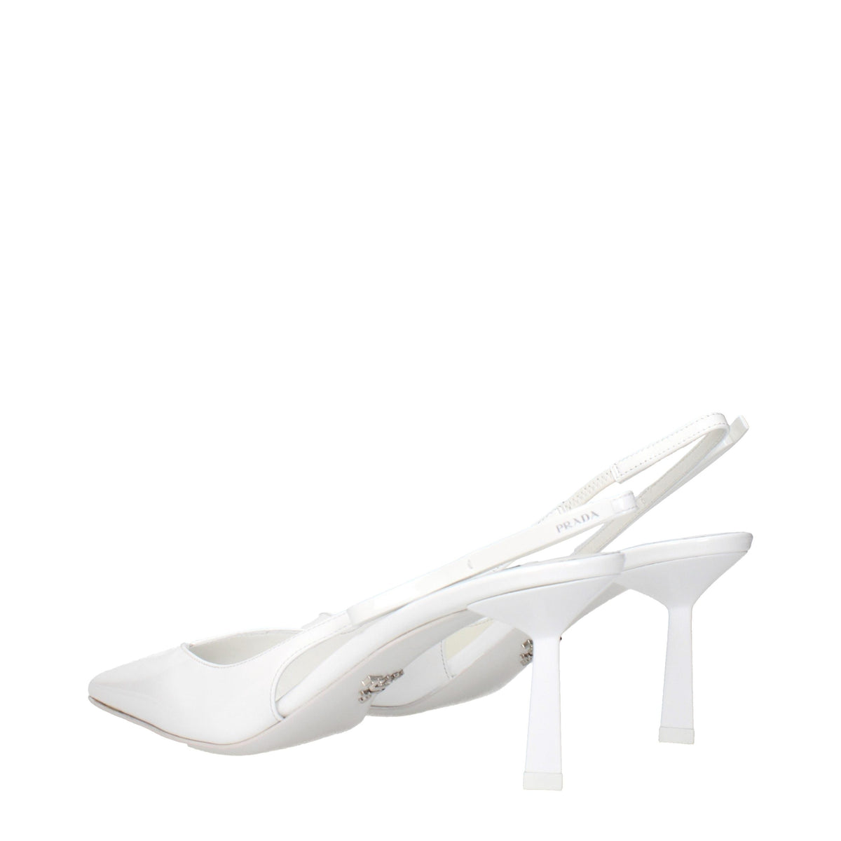 Prada White Leather High Heel Pumps weiss
