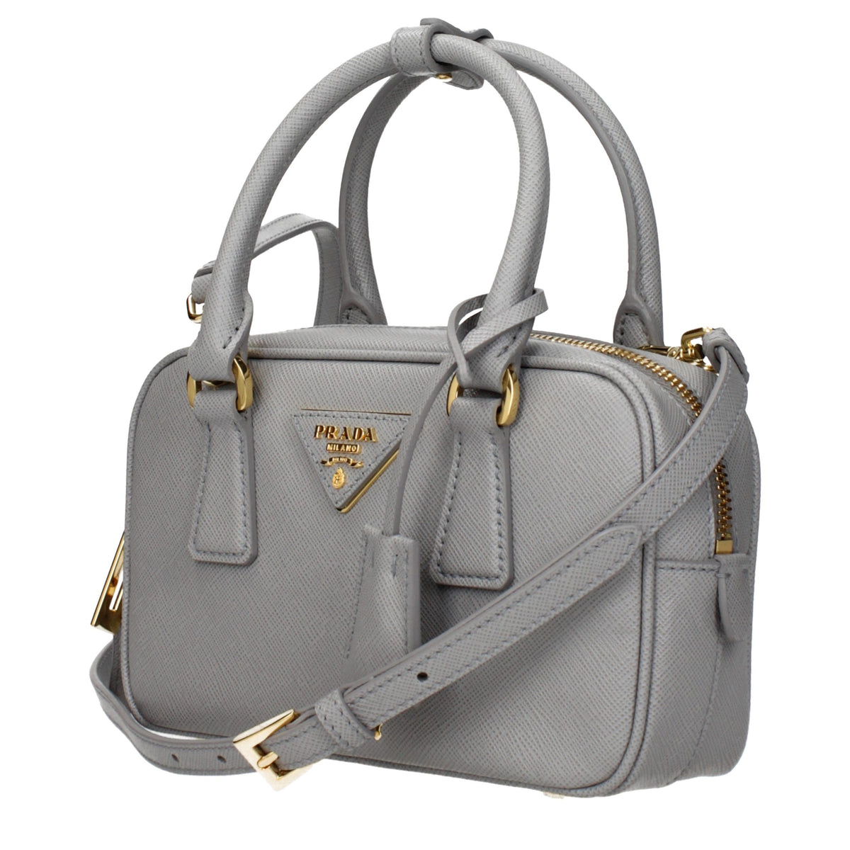 Prada Gray Leather Handbag grau