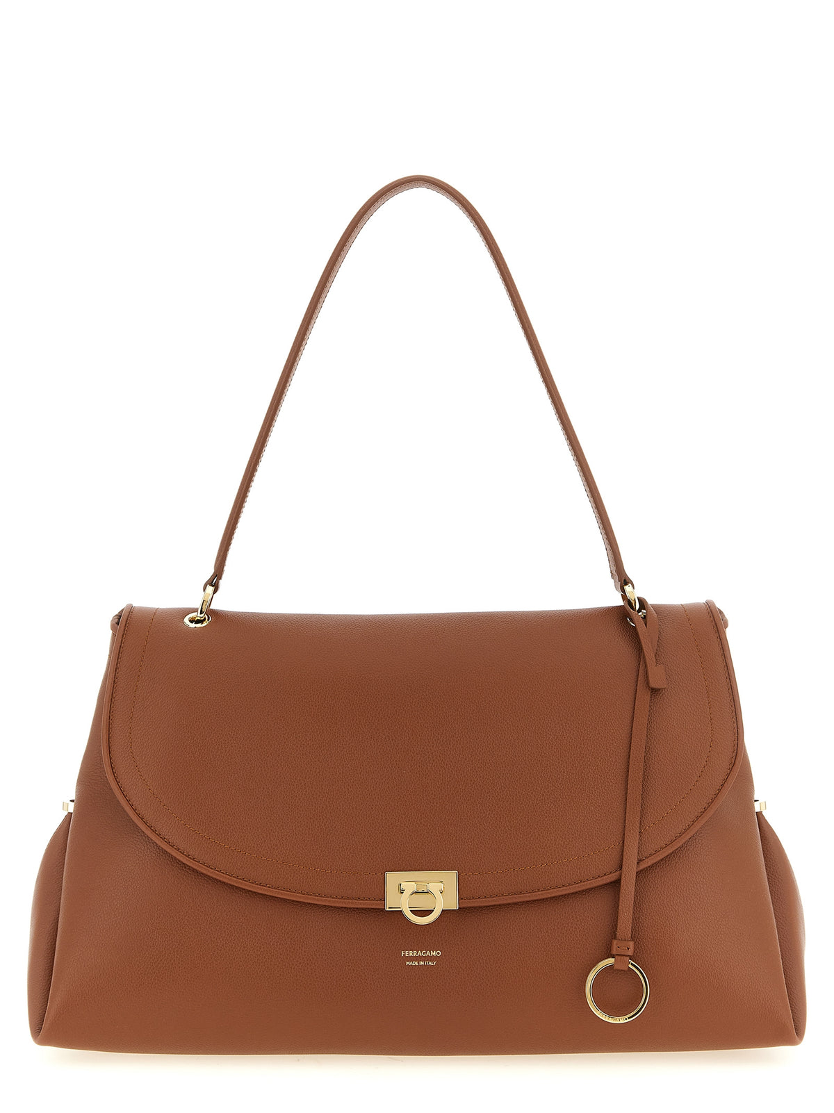 Ferragamo Brown 'Gancini' Shoulder Bag braun