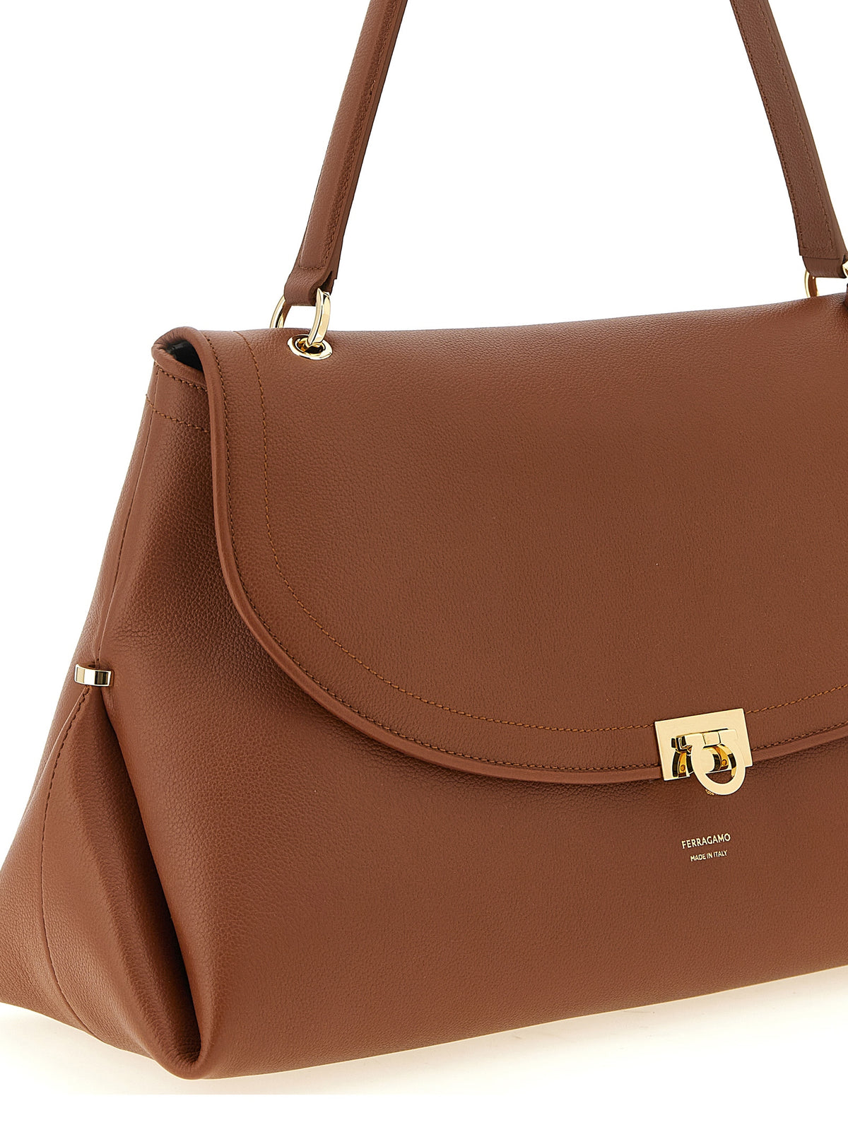Ferragamo Brown 'Gancini' Shoulder Bag braun