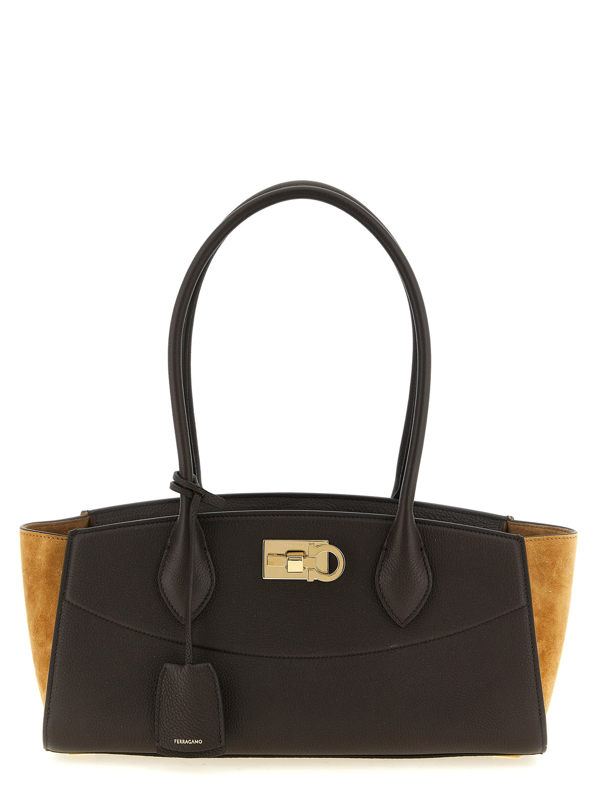 Ferragamo Brown 'Gancini' Shoulder Bag braun