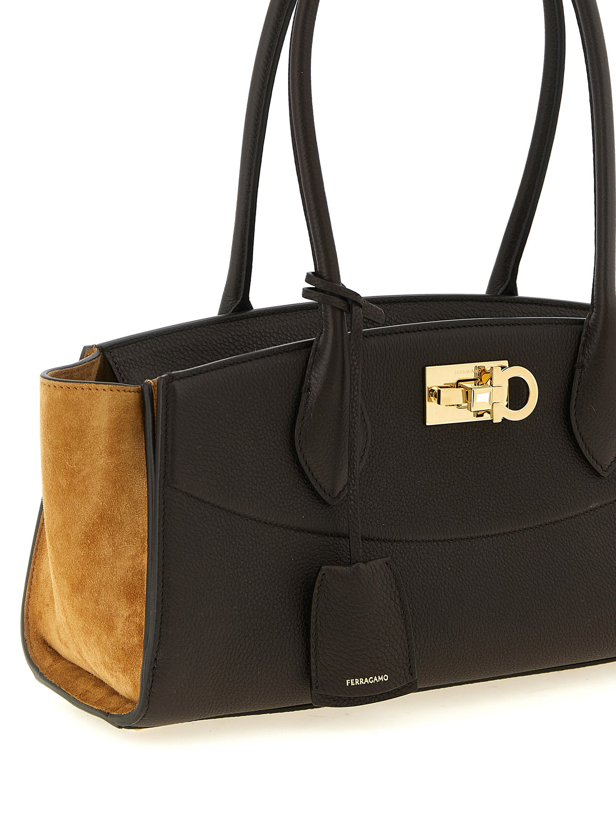 Ferragamo Brown 'Gancini' Shoulder Bag braun