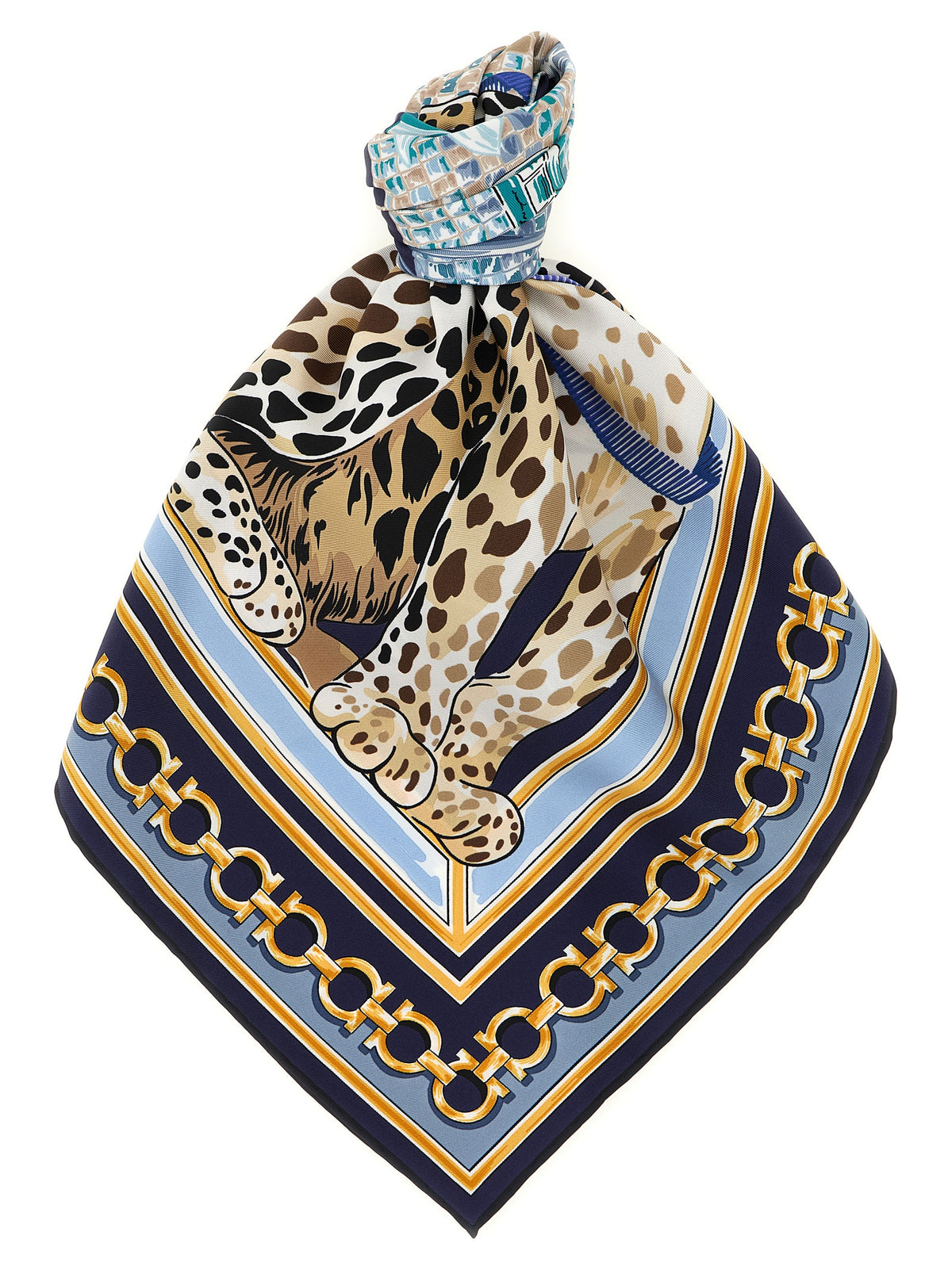 Ferragamo Blue 'Felindra' Foulard blau