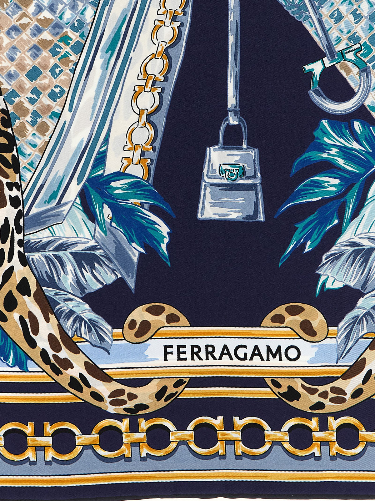 Ferragamo Blue 'Felindra' Foulard blau